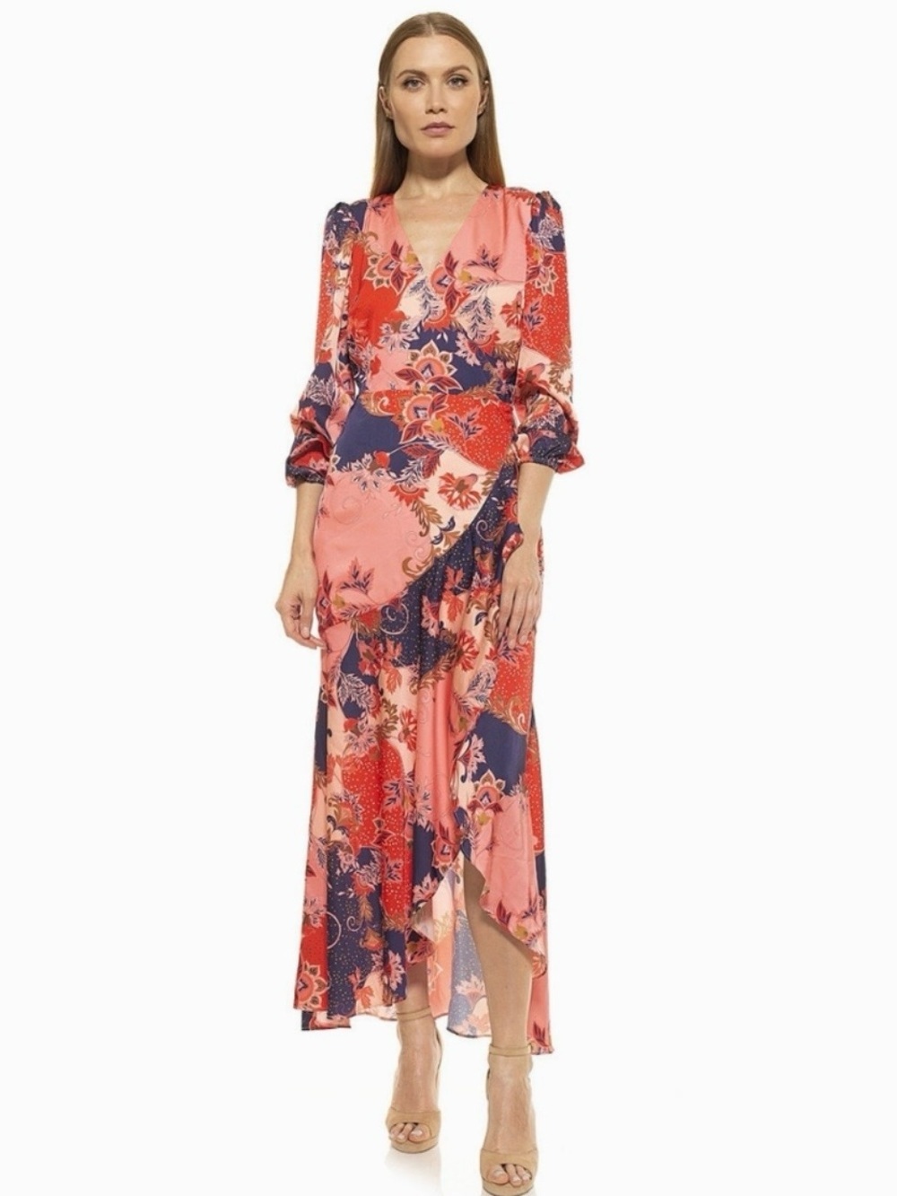 Alexia Admor High-low Ruffle
Silhouette Tala Maxi Dress Pink/ Mixed Print size 4